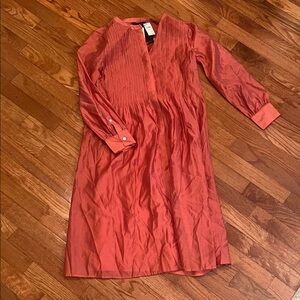 Banana Republic Long Sleeve Dress in Coral